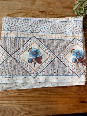 Vintage Floral Terry Cloth Fabric